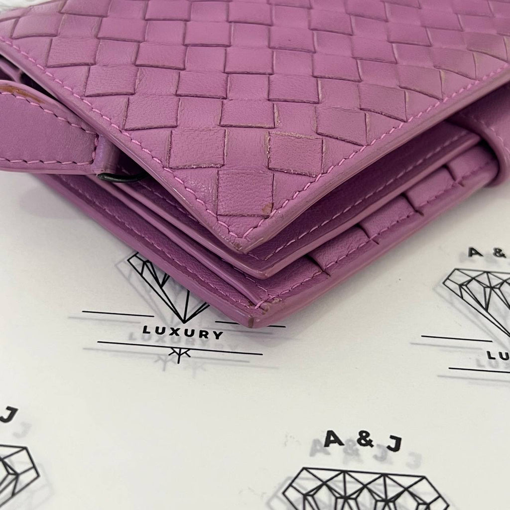 [PRE LOVED] Bottega Veneta Intrecciato Continental Wallet in Lilac