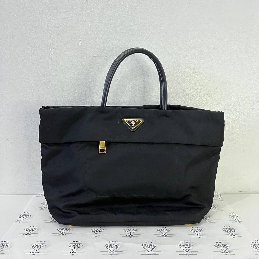 [PRE LOVED] Prada BN2283 Tessuto Nylon Tote in Black GHW