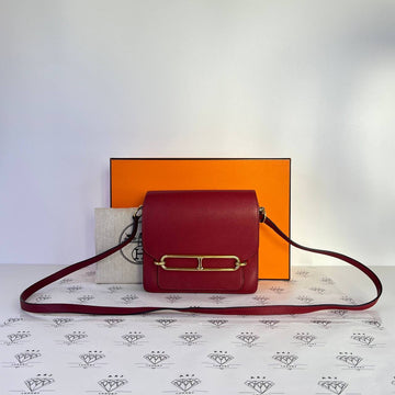 [PRE LOVED] Hermes Mini Roulis in Rouge Grenat Evercolor Leather GHW (Stamp X - 2016)
