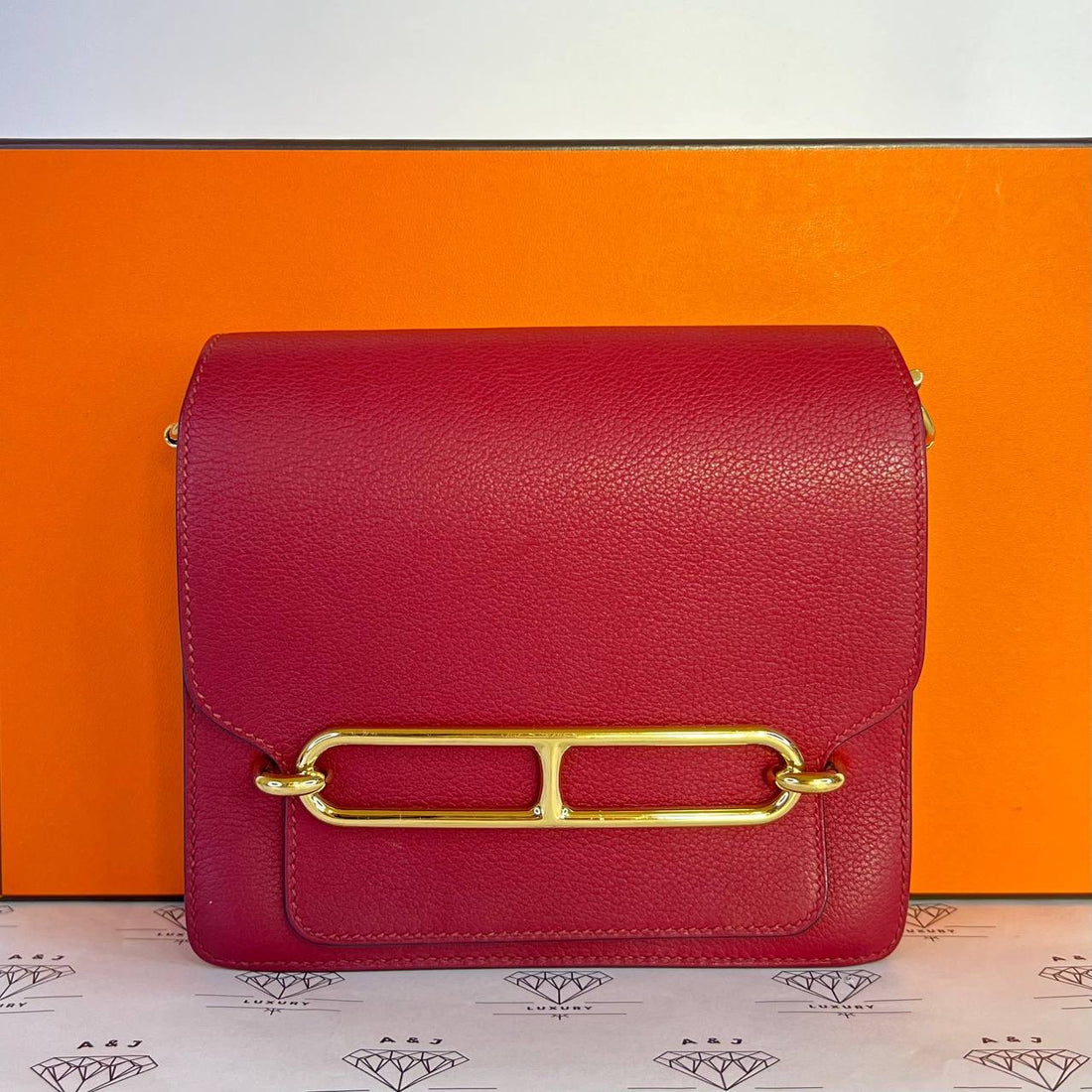 [PRE LOVED] Hermes Mini Roulis in Rouge Grenat Evercolor Leather GHW (Stamp X - 2016)