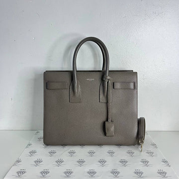 [PRE LOVED] YSL Small Sac De Jour in Gray Grained Calfskin Leather SHW