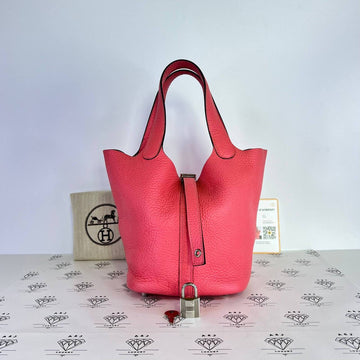 [PRE LOVED] Hermes Picotin 18 in Rose Azalee Clemence Leather PHW (Stamp A - 2017)