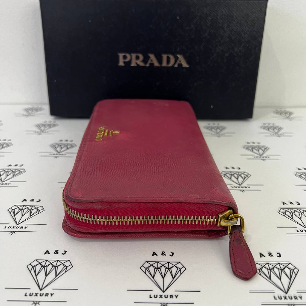 [PRE LOVED] Prada 1ML348 Long Wallet in Peonia Saffiano Leather
