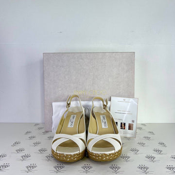 [PRE LOVED] Jimmy Choo Amely Platform Sandals in White Size 41EU