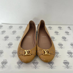 [PRE LOVED] Louis Vuitton Dreamy Rose Ballerina Flats in Beige Patent Leather GHW Size 36EU