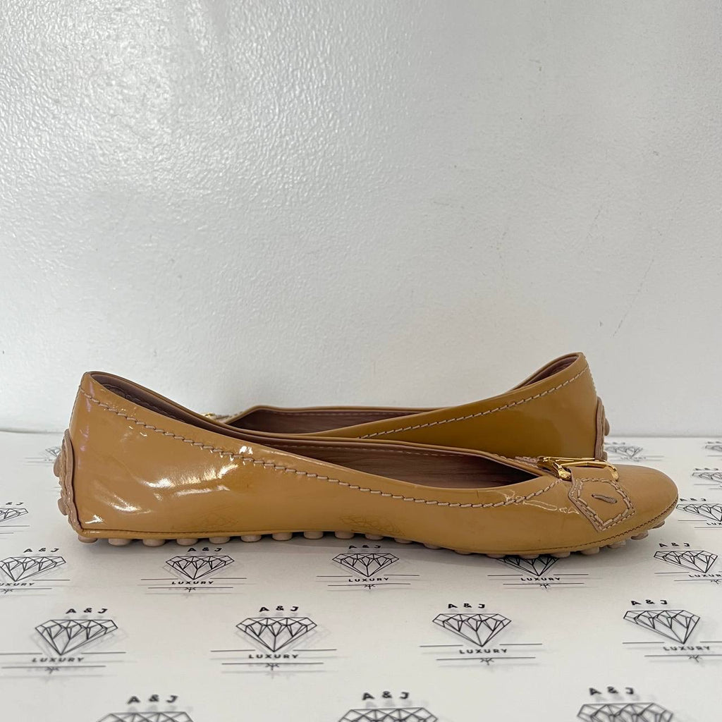 [PRE LOVED] Louis Vuitton Dreamy Rose Ballerina Flats in Beige Patent Leather GHW Size 36EU