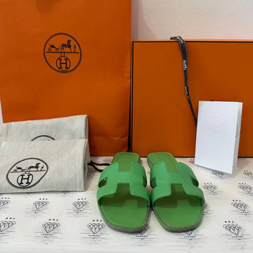 [PRE LOVED] Hermes Oran Sandals in Green Size 35.5EU