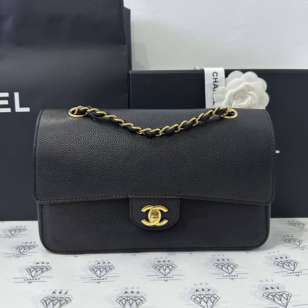 [PRE LOVED] Chanel 17S Collection Full Medium Double Flap in Black Caviar GHW (Series 23)
