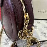 [PRE LOVED] Gucci Ophidia Round Mini Bag in Bordeaux