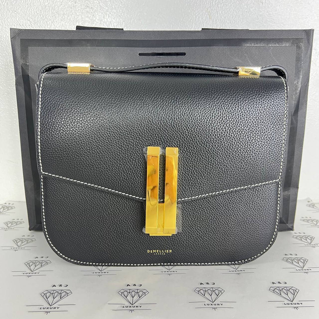 [PRE LOVED] DeMellier The Vancouver in Black Grained Leather GHW