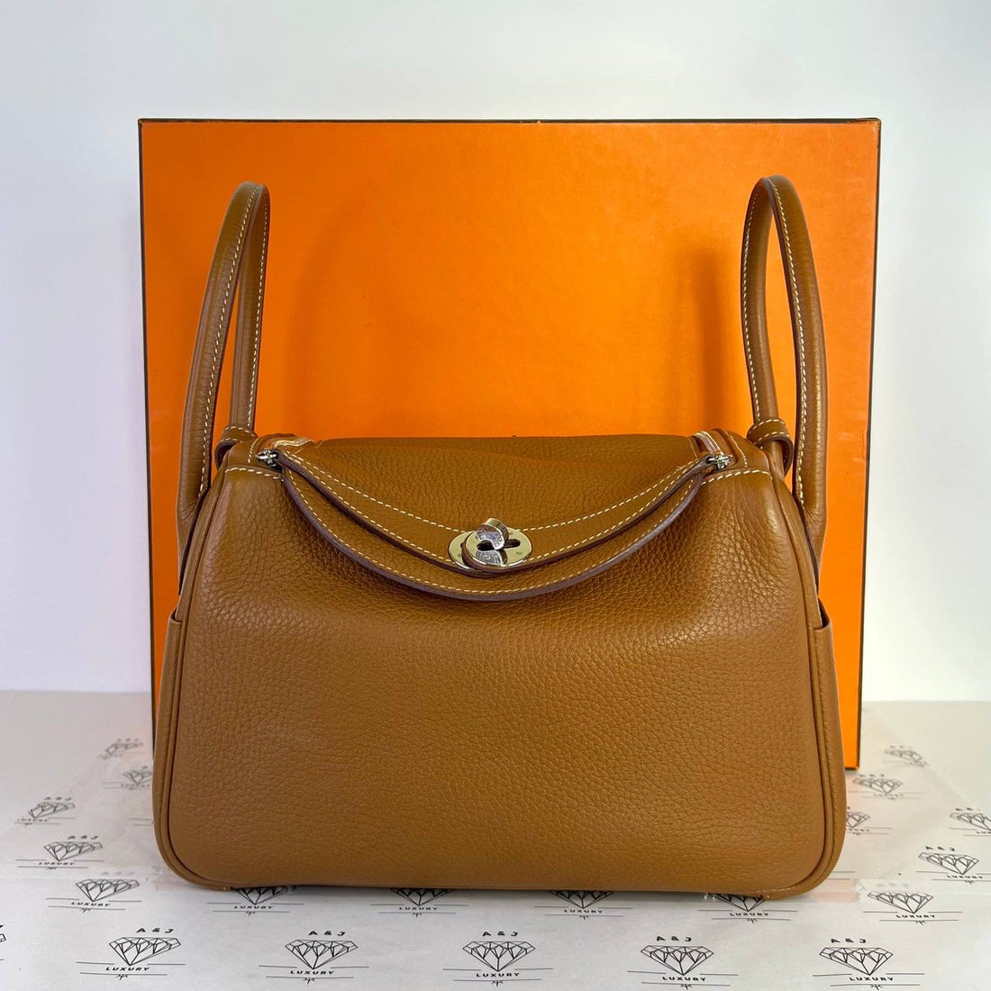 [PRE LOVED] Hermes Lindy 26 in Gold Clemence Leather PHW (Stamp A - 2017)