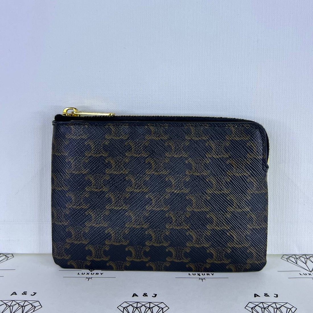 [PRE LOVED] Celine Triomphe Coin and Cardholder in Tan GHW