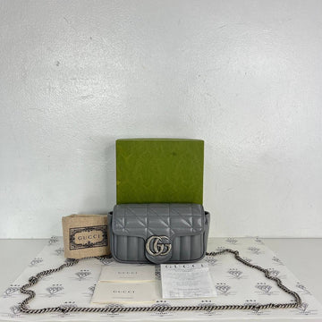 [PRE LOVED] Gucci Marmont Super Mini Bag in Gray SHW