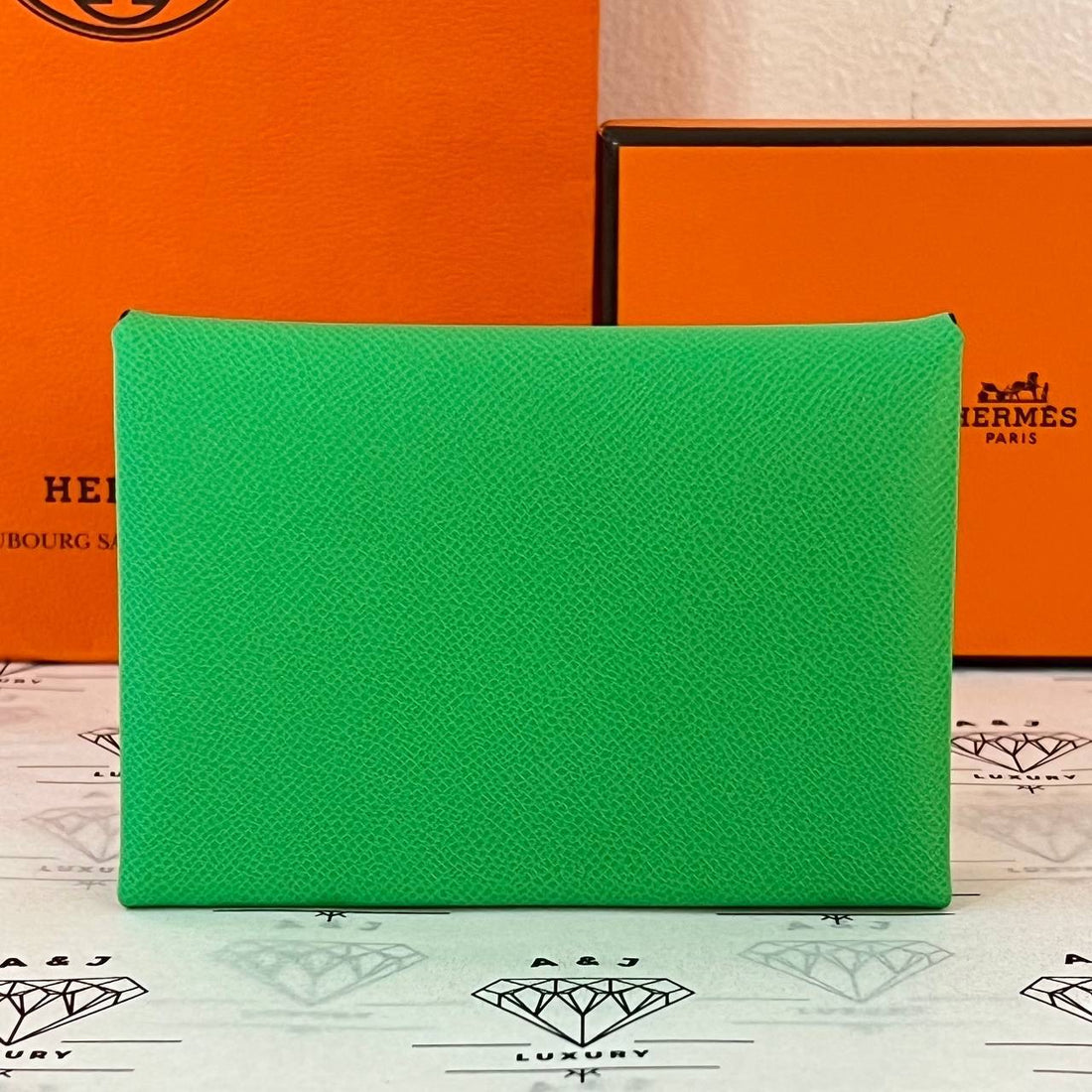 [PRE LOVED] Hermes Calvi Duo in Vert Comic Veau Madame Leather (Stamp W - 2024)