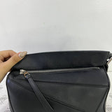 [PRE LOVED] Loewe Small Puzzle in Black Calfskin Leather SHW