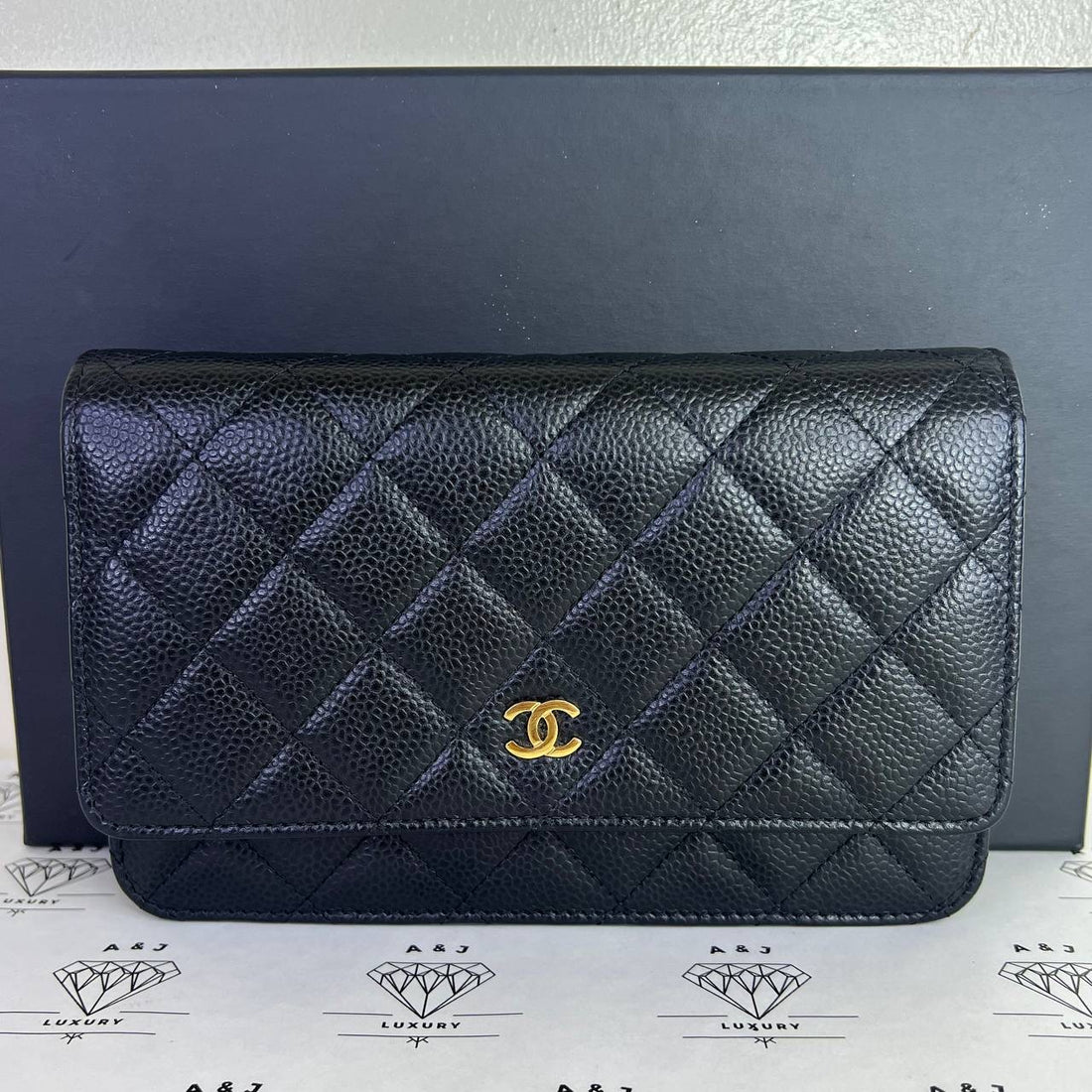 [PRE LOVED] Chanel Classic Wallet on Chain in Black Caviar GHW (Series 22)