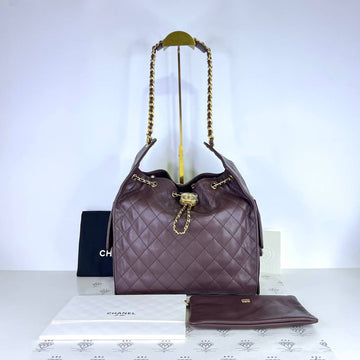 [PRE LOVED] Chanel Medium C25 in Choco Brown Caviar Leather GHW (microchipped)