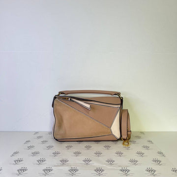 [PRE LOVED] Loewe Small Puzzle in Dusty Pink Calfskin and Suede GHW