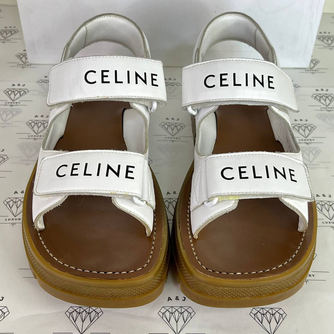 [PRE LOVED] Celine Leo Sandals in White Size 37EU
