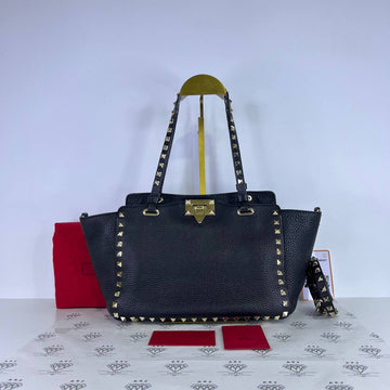[PRE LOVED] Valentino Rockstud Trapeze Tote in Black GHW