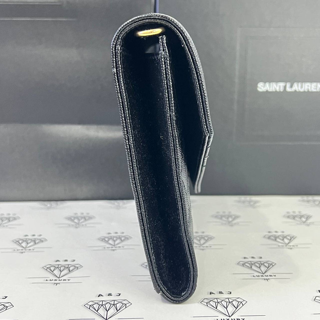 [BRAND NEW] Yves Saint Laurent Envelope Pouch in Black Mix Matelasse Poudre GHW