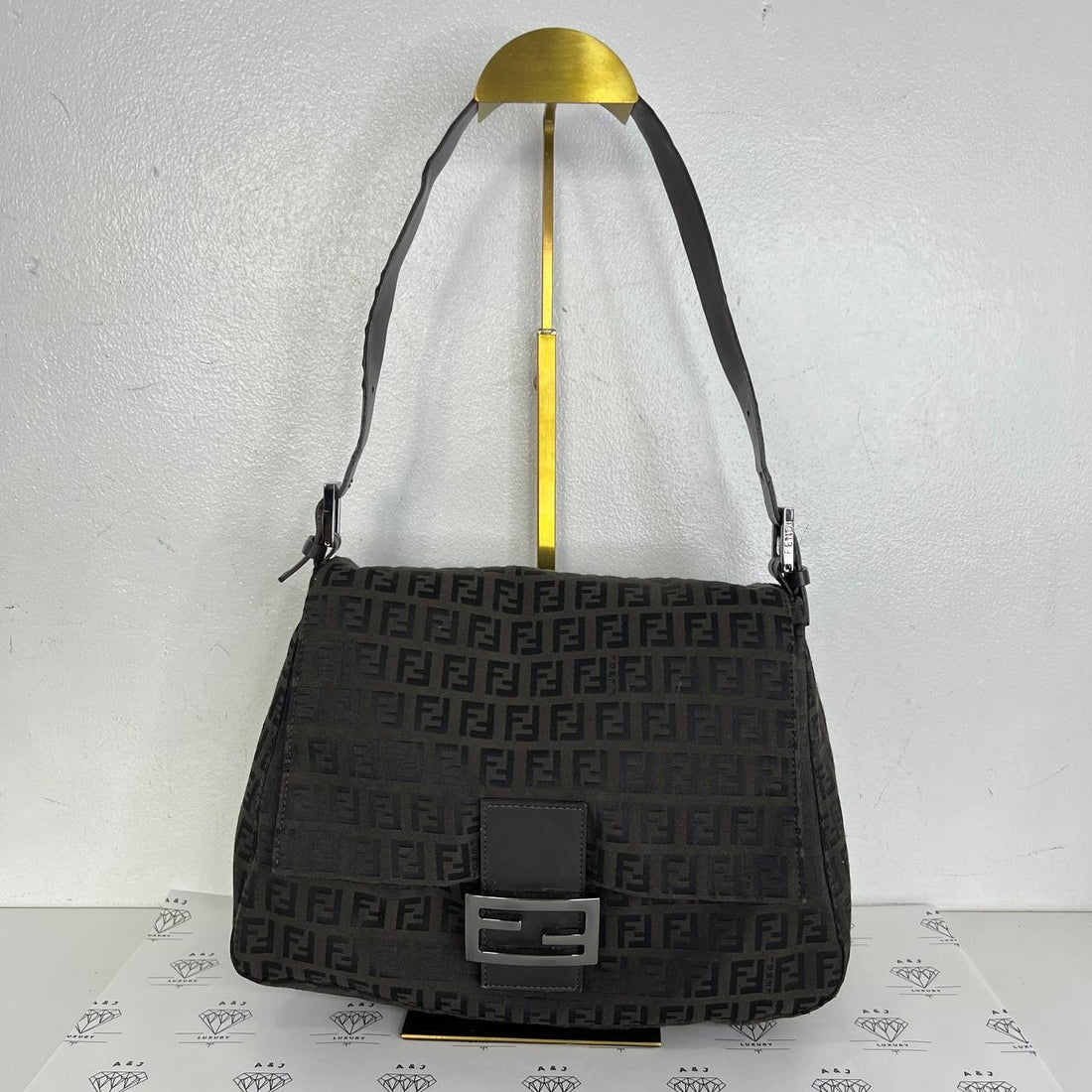 [PRE LOVED] Fendi Zucca Baguette in Black SHW