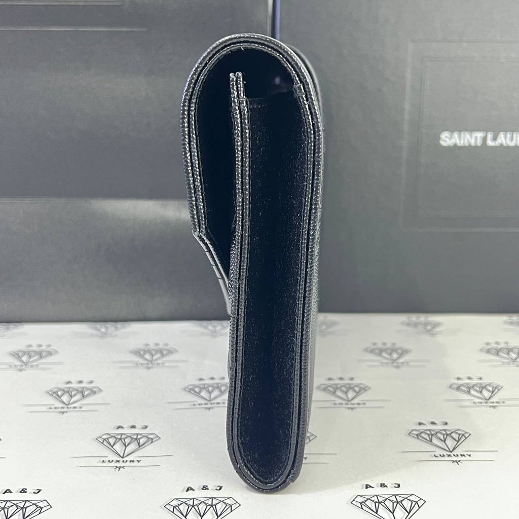 [BRAND NEW] Yves Saint Laurent Envelope Pouch in Black Mix Matelasse Poudre GHW