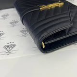 [BRAND NEW] Yves Saint Laurent Envelope Pouch in Black Mix Matelasse Poudre GHW