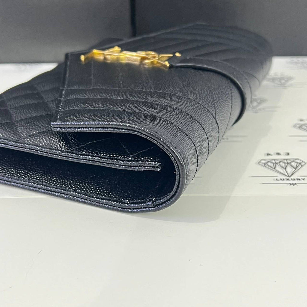 [BRAND NEW] Yves Saint Laurent Envelope Pouch in Black Mix Matelasse Poudre GHW