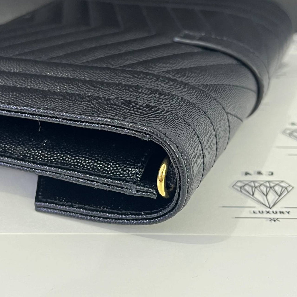 [BRAND NEW] Yves Saint Laurent Envelope Pouch in Black Mix Matelasse Poudre GHW