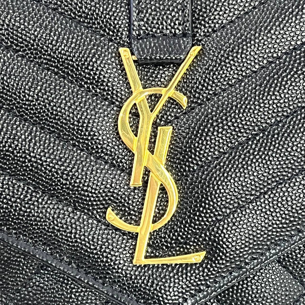 [BRAND NEW] Yves Saint Laurent Envelope Pouch in Black Mix Matelasse Poudre GHW