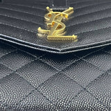 [BRAND NEW] Yves Saint Laurent Envelope Pouch in Black Mix Matelasse Poudre GHW