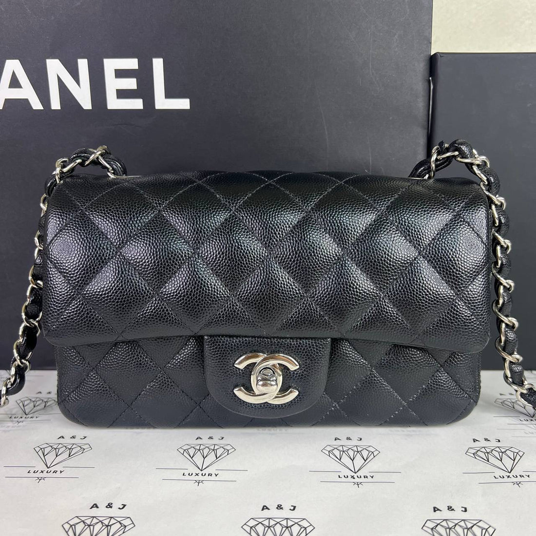 [PRE LOVED] Chanel Mini Rectangle Flap in Black Caviar Leather SHW (Series 24)