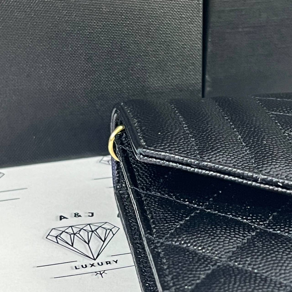 [BRAND NEW] Yves Saint Laurent Envelope Pouch in Black Mix Matelasse Poudre GHW