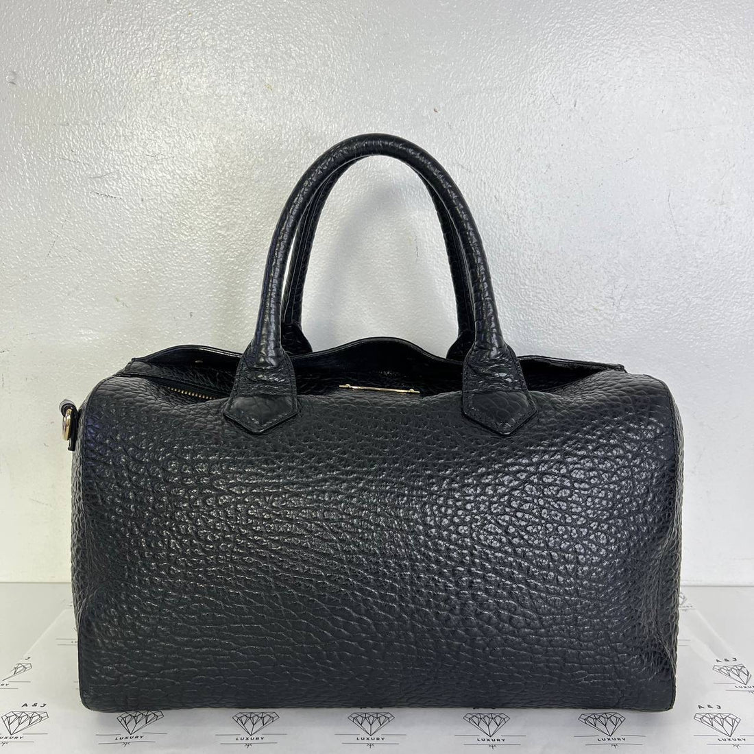 [PRE LOVED] Burberry Alchester Bowling Bag in Black Grained Leather