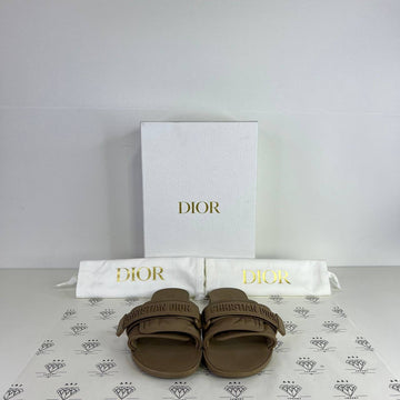 [PRE LOVED] Christian Dior Diorevolution Rubber Slides in Brown Size 37EU