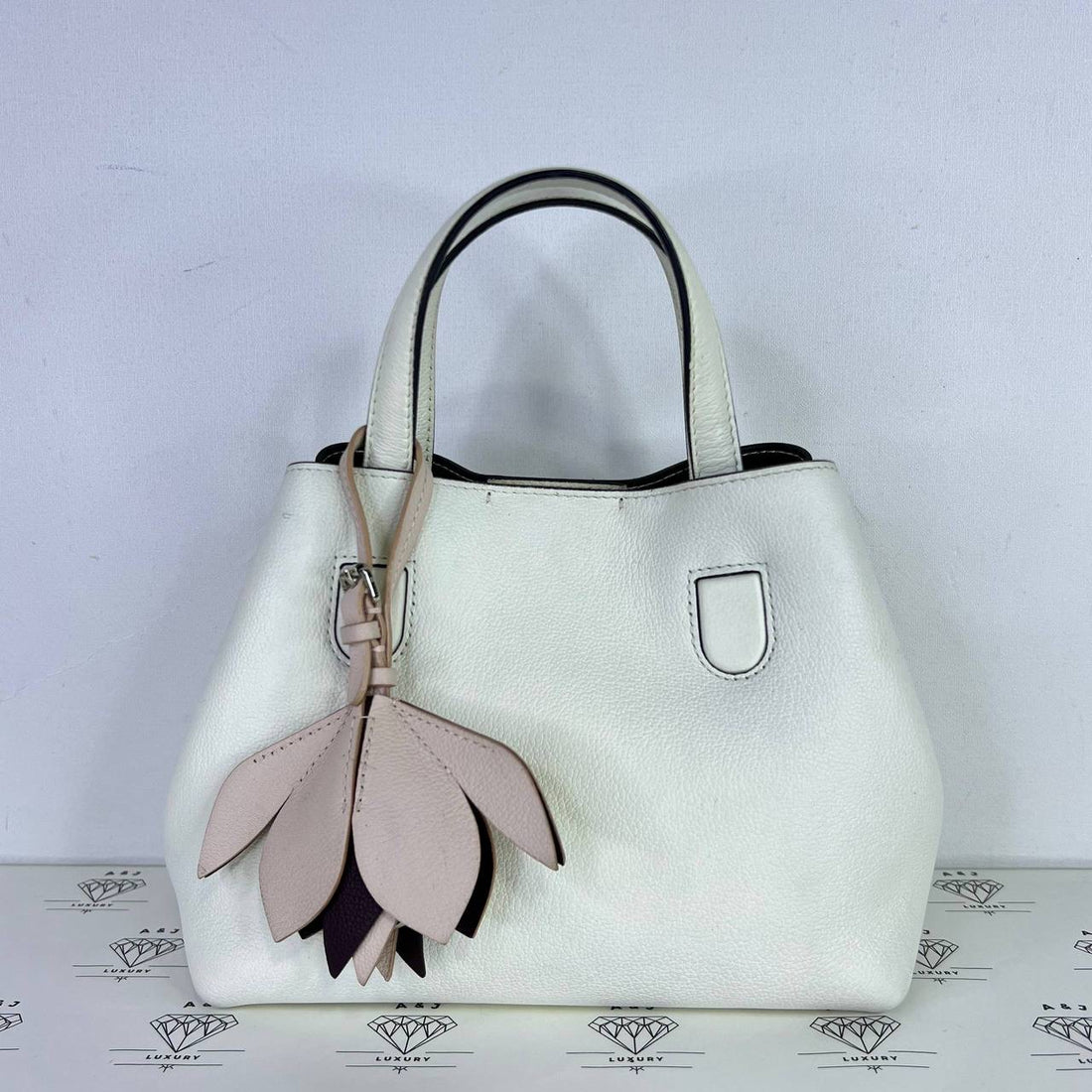 [PRE LOVED] Christian Dior Blossom Tote Bag in White Calfskin Leather SHW