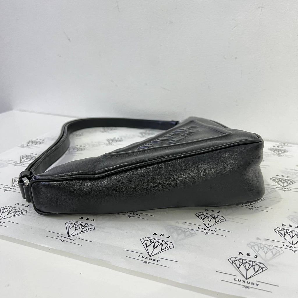 [PRE LOVED] Prada 1NQ043 Triangle Shoulder Bag in Black Grace Lux Leather SHW