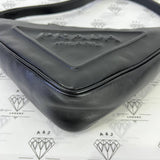 [PRE LOVED] Prada 1NQ043 Triangle Shoulder Bag in Black Grace Lux Leather SHW