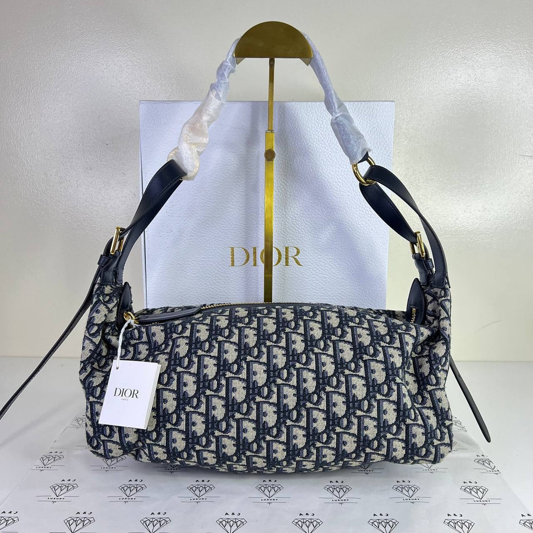 [BRAND NEW] Christian Dior Medium D-Journey in Blue Oblique Jacquard GHW (2025)