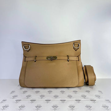 [PRE LOVED] Hermes Jypsiere 37 in Tabac Camel Clemence Leather PHW (Stamp L Square - 2008)