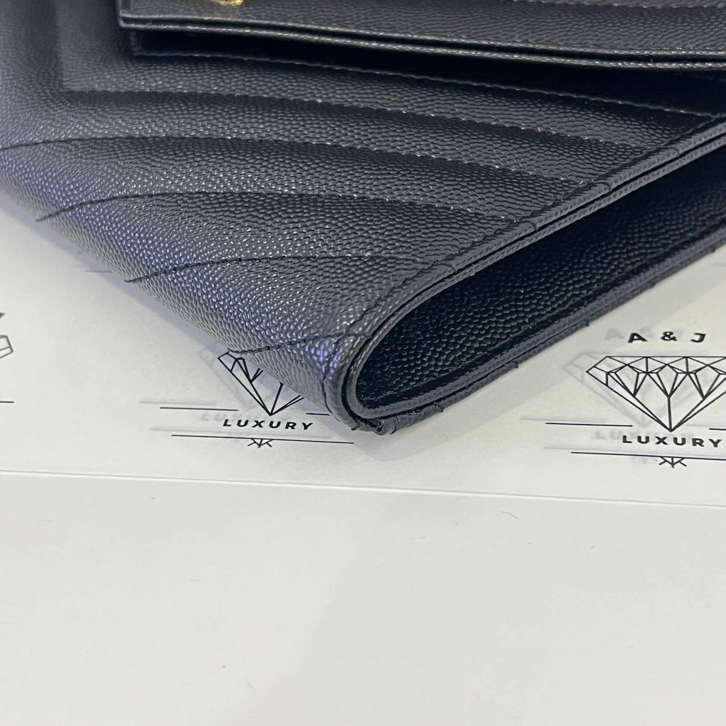 [PRE LOVED] Celine Clutch with Chain in Triomphe Canvass White/Tan