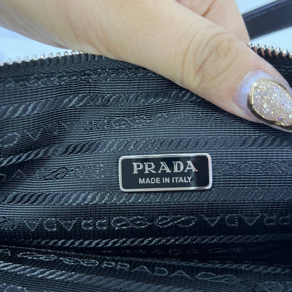 [PRE LOVED] Prada 1NQ043 Triangle Shoulder Bag in Black Grace Lux Leather SHW