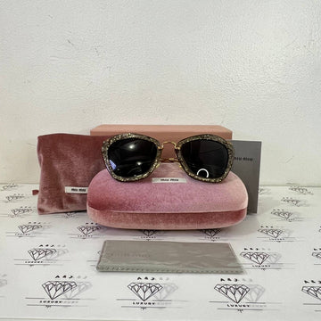 [PRE LOVED] Miu Miu Glitter Sunglasses in Gold