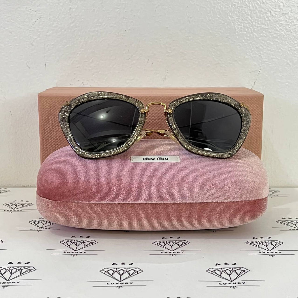 [PRE LOVED] Miu Miu Glitter Sunglasses in Gold