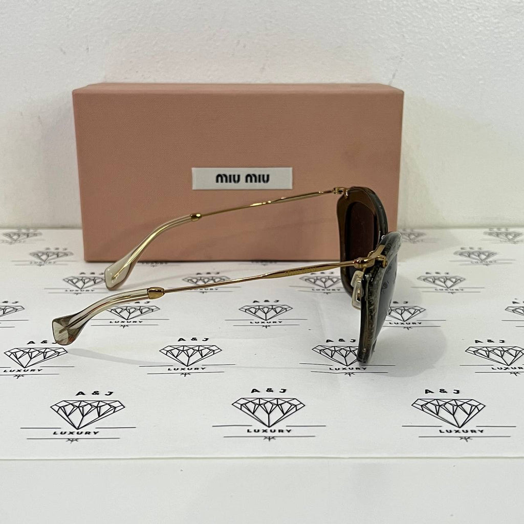 [PRE LOVED] Miu Miu Glitter Sunglasses in Gold