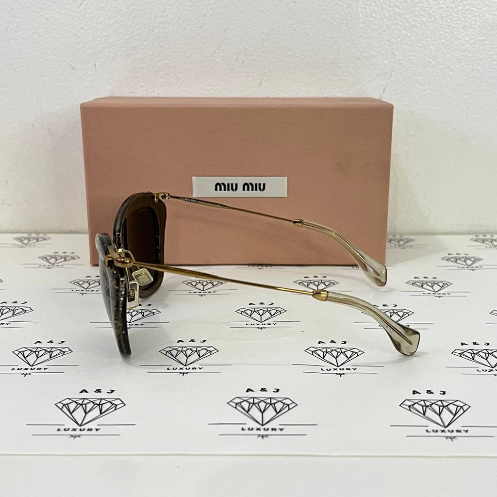 [PRE LOVED] Miu Miu Glitter Sunglasses in Gold