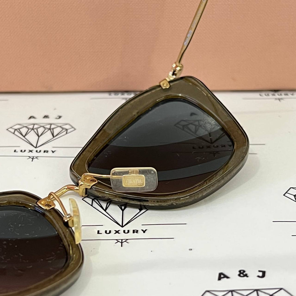 [PRE LOVED] Miu Miu Glitter Sunglasses in Gold