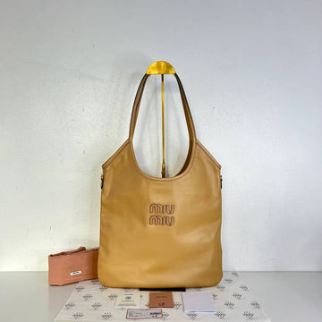 [PRE LOVED] Miu Miu Ivy Tote Bag in Beige Calfskin Leather