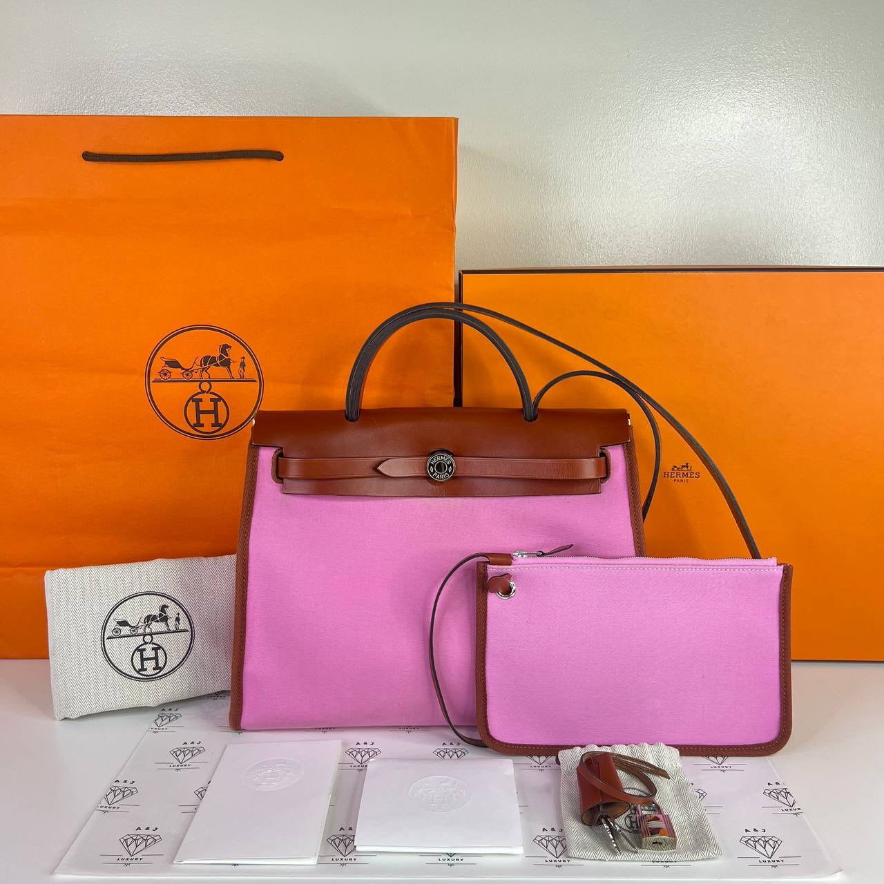 [PRE LOVED] Hermes Herbag Zip 31 in Rose Bubblegum PHW (Stamp Y - 2020)